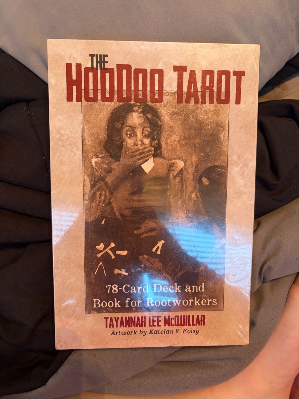 The Hoodoo Tarot 78-Card Deck and Book by Tayannah Lee McQuillar - Brown/Tan